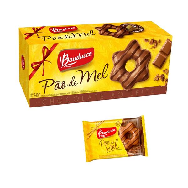 Kit c/5 Pão De Mel 180g Chocolate Ao Leite Bauducco - BAUDUCCO Imagem de Kit c/5 Pão De Mel 180g Chocolate Ao Leite Bauducco