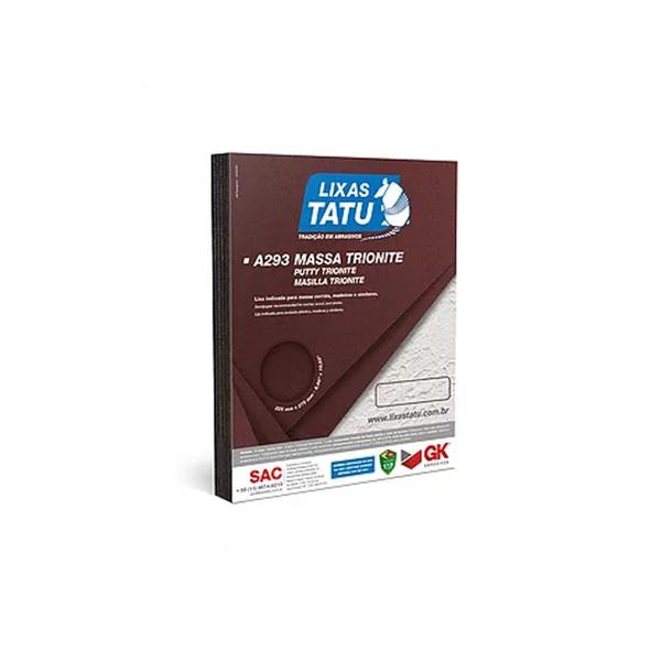 Imagem de Kit C/ 50 Folhas Lixa Massa Trionite G60 Lixas Tatu