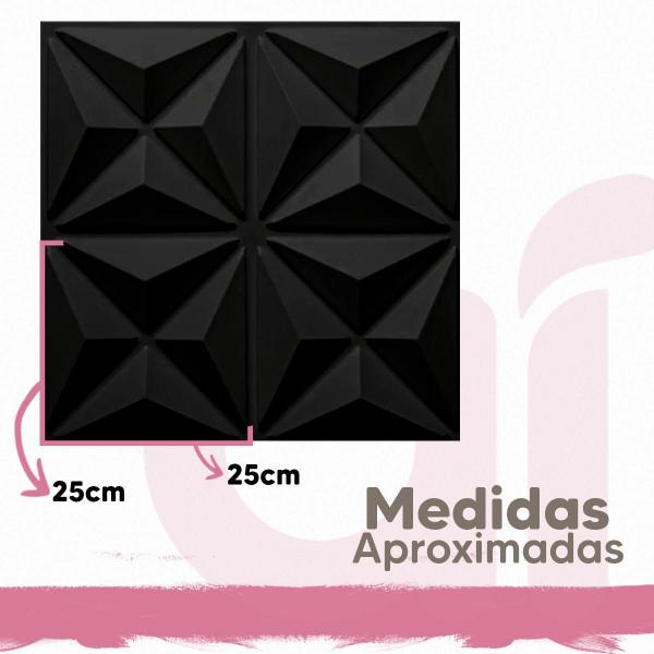 Imagem de Kit C/50 Placas De Pvc Bruxelas Pretas Alto Relevo 50Cmx50Cm