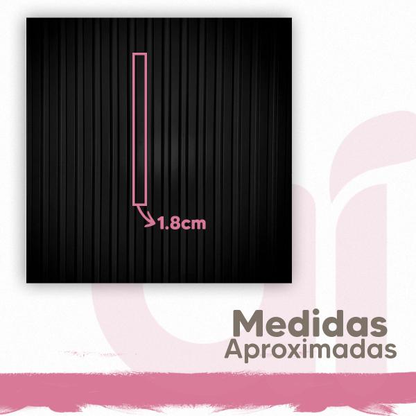 Imagem de Kit c/50 Placas Decorativas PVC Efeito Gesso Ripado Preto Lavável Sala Quarto 50cm x 50cm