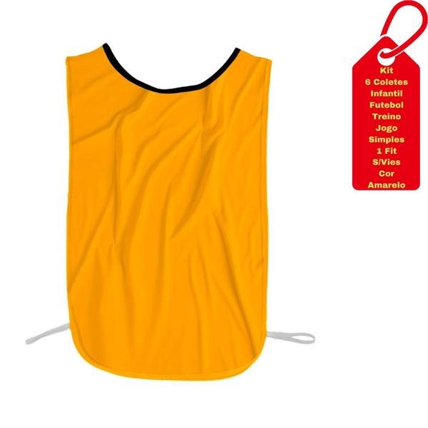 Imagem de Kit C/6 Coletes Infantil de Futebol Treino Jogo Simples 1 Fit