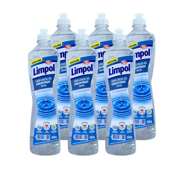 Imagem de Kit c/ 6 detergentes limpol gel cristal 400g