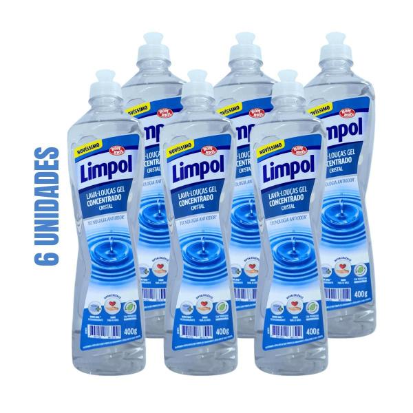 Imagem de Kit c/ 6 detergentes limpol gel cristal 400g