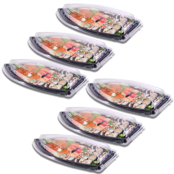 Imagem de Kit C/6 Embalagem Descartável Delivery Barca Sushi E Açai Gr