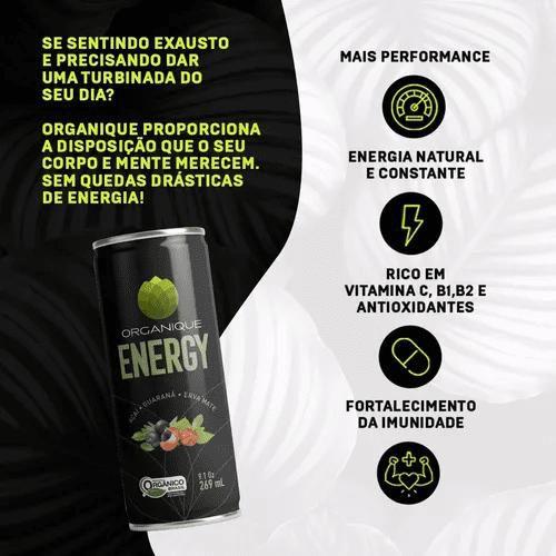 Imagem de Kit c/ 6 Energético Organique Energy Drink Sabor Açaí Guaraná e Erva Mate 269ml