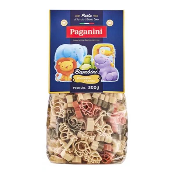 Imagem de Kit c/ 6 Macarrão PAGANINI Bichinhos Bambini Tricolore 300g