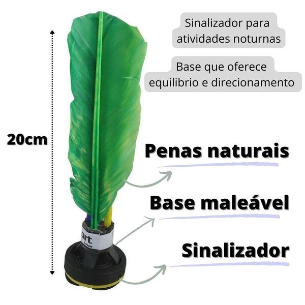 Imagem de Kit C/6 Petecas C/ Penas e Sinalizador Colorida ou Branca