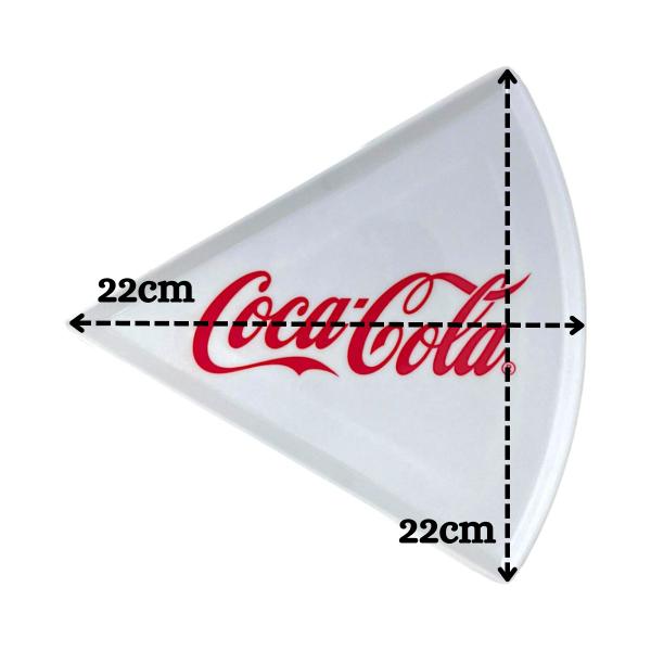 Imagem de Kit C/6 Pratos Pizza Coca Cola Em Melamina 22cm - Branco