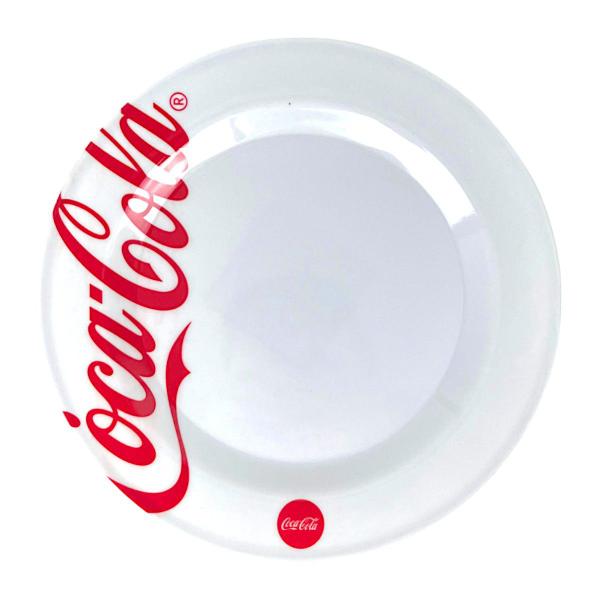 Imagem de Kit C/6 Pratos Raso Coca Cola Em Melanina 25cm - Branco