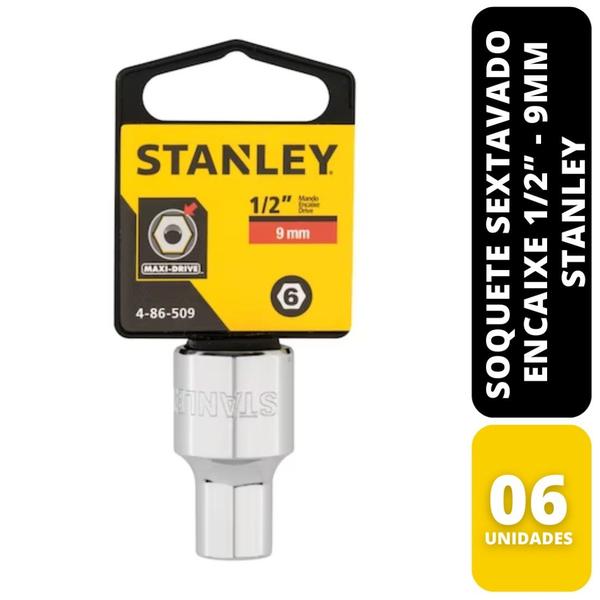 Imagem de Kit C/ 6 Soquete Sextavado 1/2" 9mm Stanley