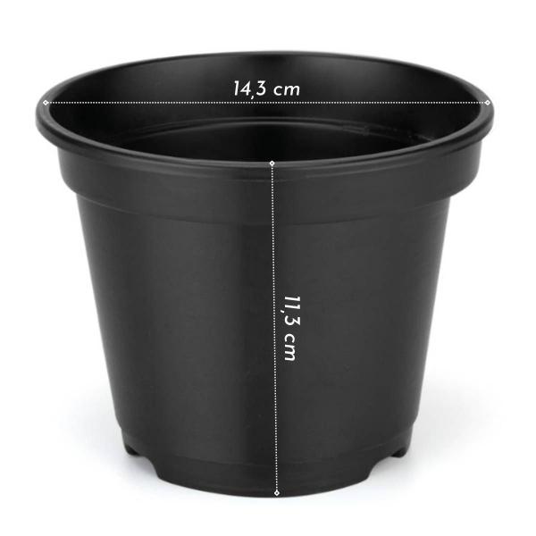 Imagem de KIT C/6 Vasos Plantio P14,5 (1,1L) Preto INJEPLASTEC