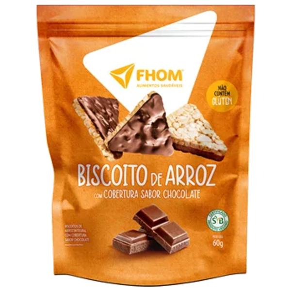 Imagem de Kit c/ 6un Biscoito de Arroz c/ Chocolate s/ Gluten FHOM 60g