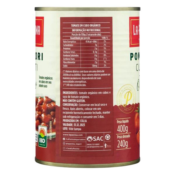 Imagem de Kit c/ 6un Tomate em Cubos Orgânico p/ Molho La Pastina 400g