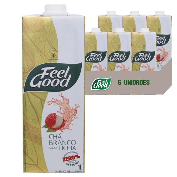 Imagem de Kit c/ 6und Chá Branco Com Lichia FEEL GOOD 1L