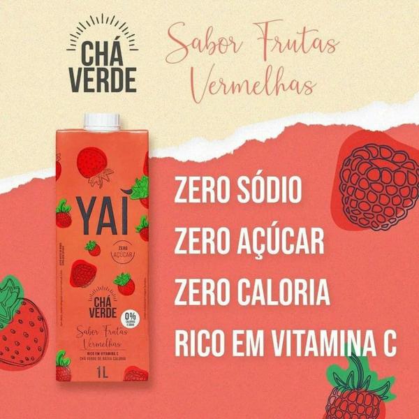 Imagem de Kit c/ 6und Chá Verde YAI Sabor Frutas Vermelhas 1 Litro