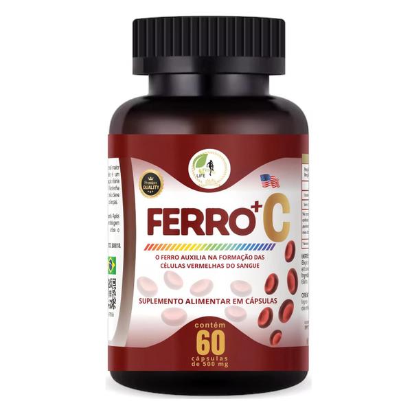 KIT C/8 Ferro Vitamina C Quelado Premium 60 Cáps - Fits Life Imagem de KIT C/8 Ferro Vitamina C Quelado Premium 60 Cáps - Fits Life