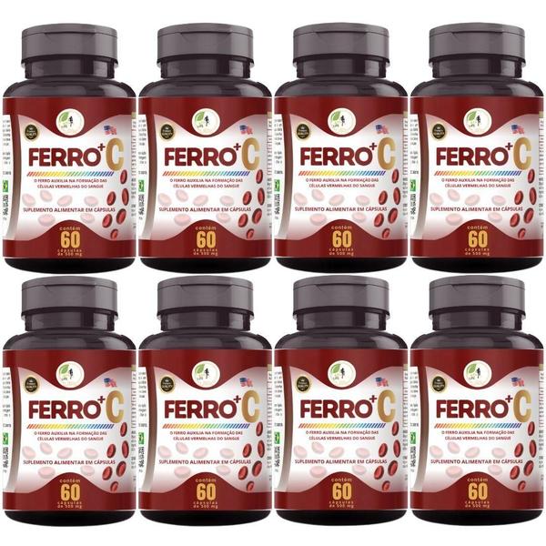 KIT C/8 Ferro Vitamina C Quelado Premium 60 Cáps - Fits Life Imagem de KIT C/8 Ferro Vitamina C Quelado Premium 60 Cáps - Fits Life