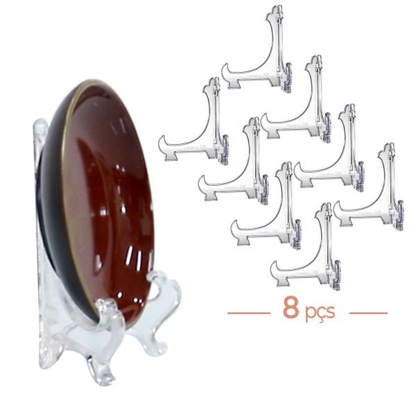 Kit c/8 Suportes 9cm p/ Quadros Discos Pratos decoração sala - AC Imagem de Kit c/8 Suportes 9cm p/ Quadros Discos Pratos decoração sala