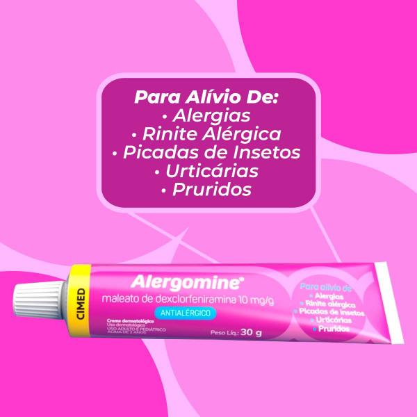 Imagem de Kit c/9 unidades Alergomine 10mg Creme 30g