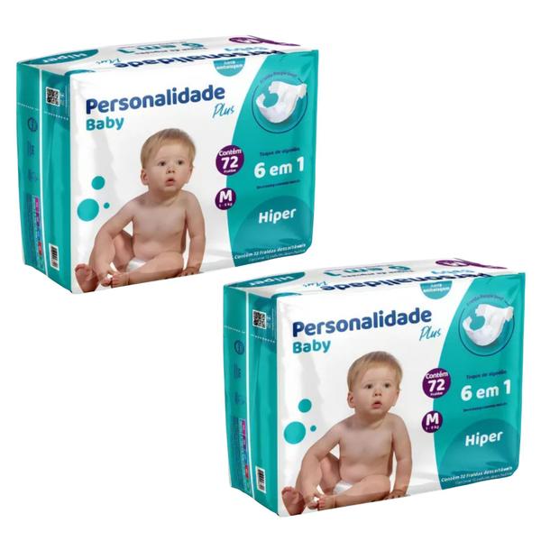 Imagem de Kit C2 Fralda Infantil Baby Plus M C72 - Personalidade