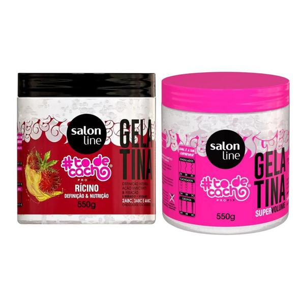 Imagem de Kit C2 Gel Gelatina To de Cachos ProFix 550g - Salon Line