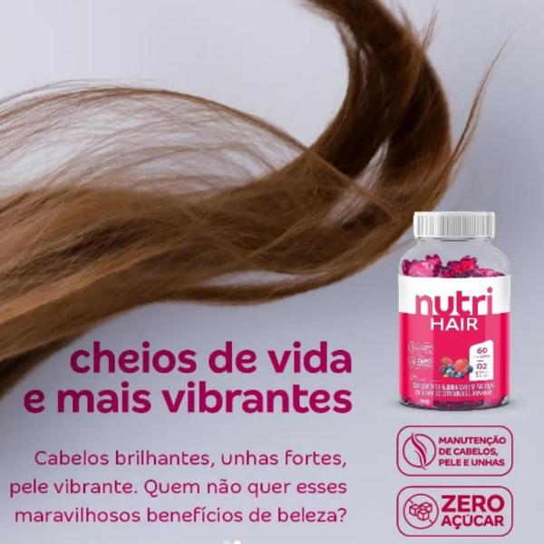 Kit C2 Suplemento Alimentar Gomas Cabelos C60 Nutrihealth Imagem de Kit C2 Suplemento Alimentar Gomas Cabelos C60 Nutrihealth