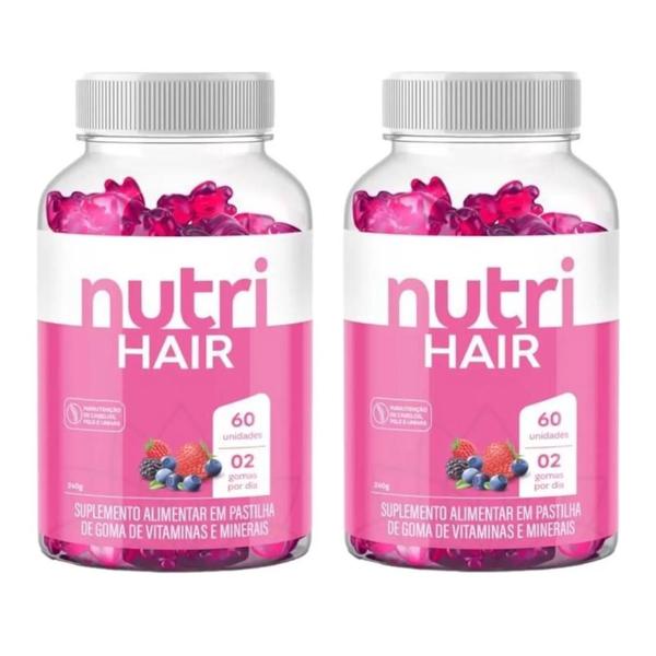 Kit C2 Suplemento Alimentar Gomas Cabelos C60 Nutrihealth Imagem de Kit C2 Suplemento Alimentar Gomas Cabelos C60 Nutrihealth