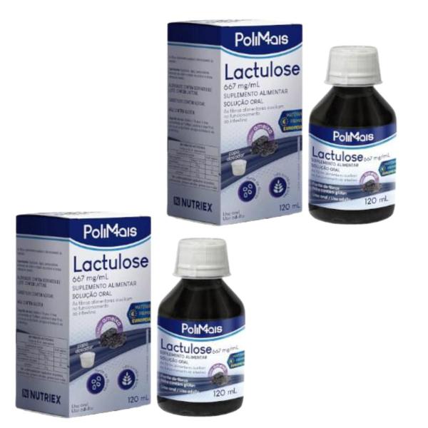 Imagem de Kit C2 Suplemento Líquido Lactulose Ameixa 120ml  Nutriex