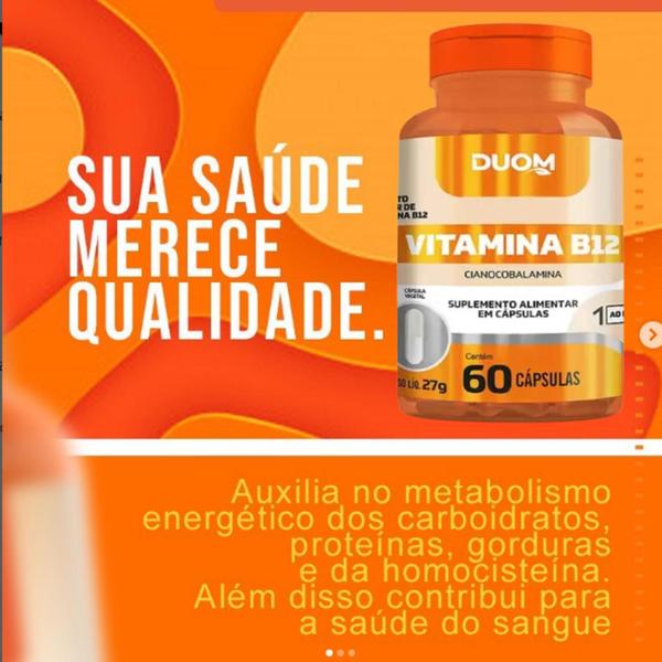 Imagem de Kit C2 Suplemento Vitamina B12 Cianocobalamina C60  Duom