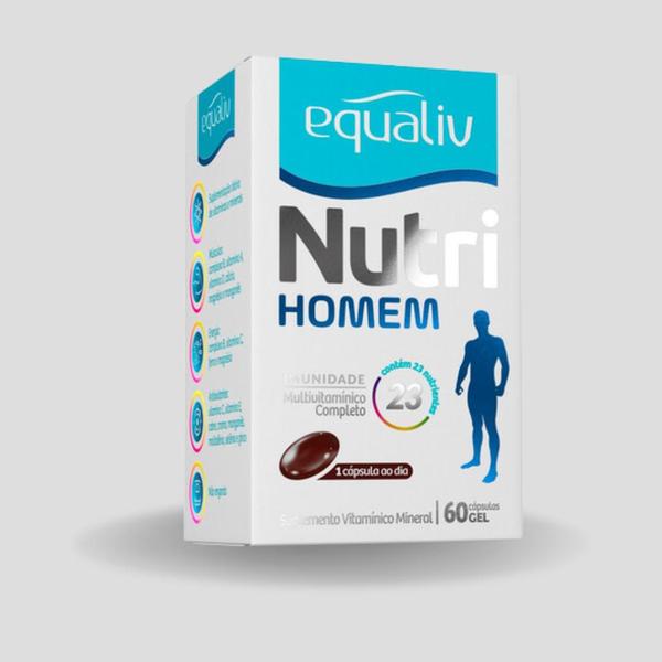 Imagem de Kit C2 Suplemento Vitamínico Nutri Homem C60 caps  Equaliv