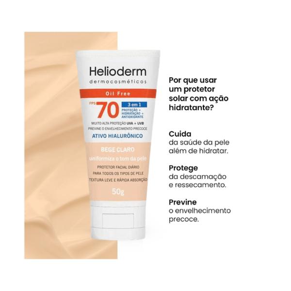 Kit C3 Protetor Solar Com Cor Facial 2.0 Helioderm - Protetor