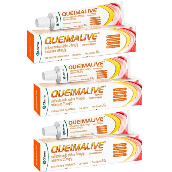 Imagem de Kit C3 Queimalive Pomadas Emolientes 30g cada - Cifarma