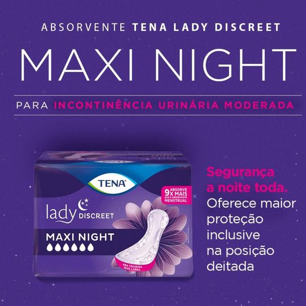 Imagem de Kit C4 Absorvente Lady Discreet Maxi Night C6 Seco  Tena