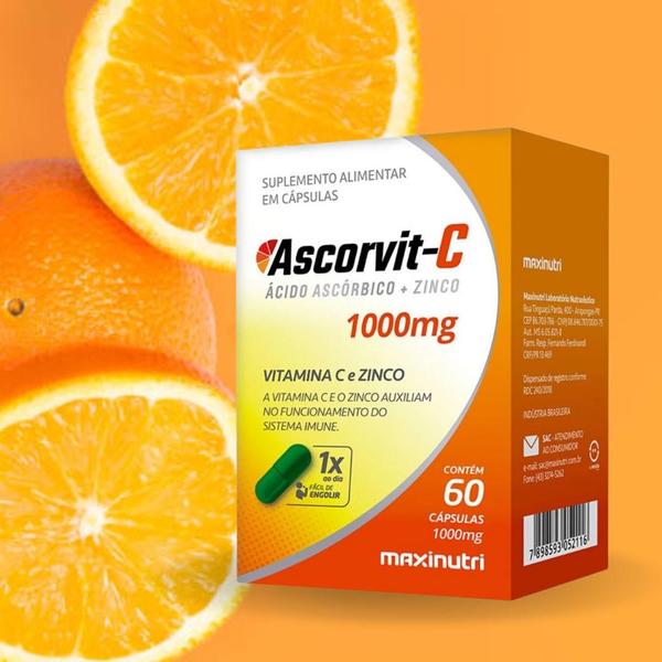 Imagem de Kit C6 Suplemento Alimentar Ascorvit C C60 caps  Maxinutri