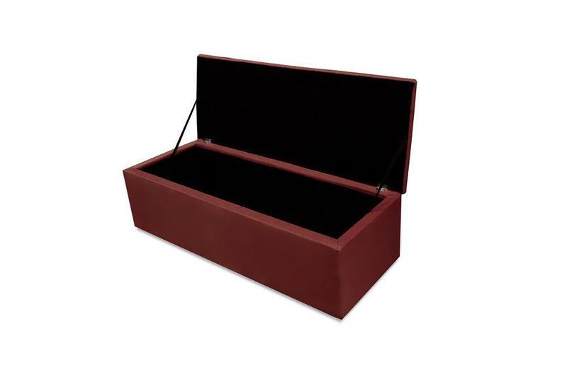 Imagem de Kit cabeceira anjos casal mais calçadeira 140cm suede bordo