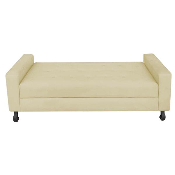 Imagem de Kit Cabeceira Brenda com Recamier Felix 1,95 cm King Size Baú Quarto Sala Suede Bege - Damaffe Móveis