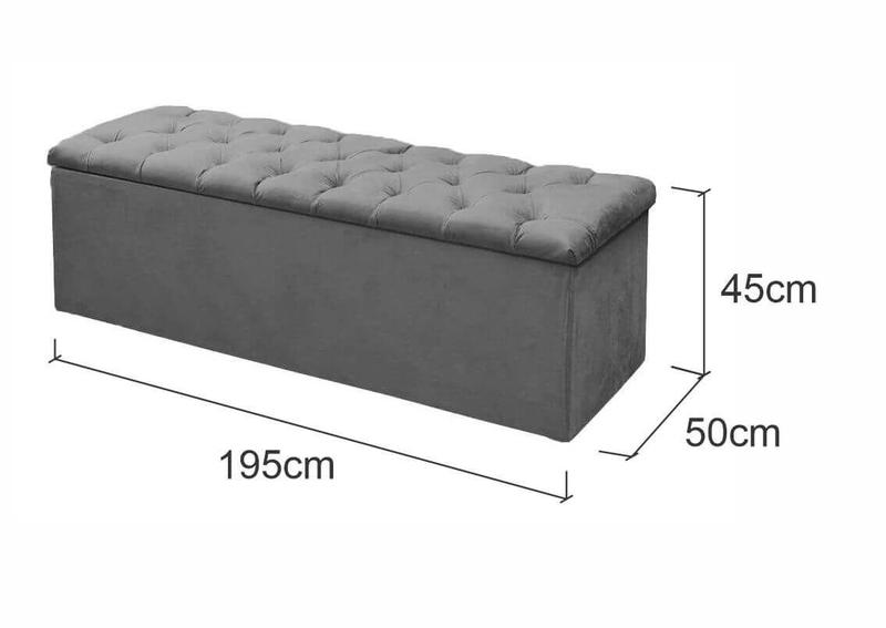 Imagem de Kit Cabeceira + Calçadeira Baú Mirage King Size 195cm Suede - Ecotec Decor