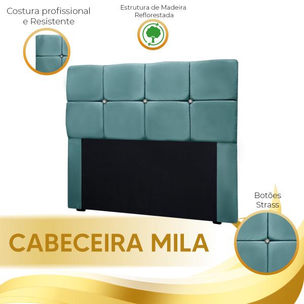 Imagem de kit Cabeceira Calçadeira Mila e Munique 140 cm Casal Veludo - Shop das Cabeceiras