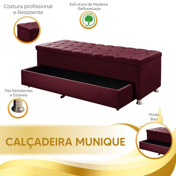 Imagem de kit Cabeceira Calçadeira Mila e Munique 195 cm Casal King Size Veludo - Shop das Cabeceiras