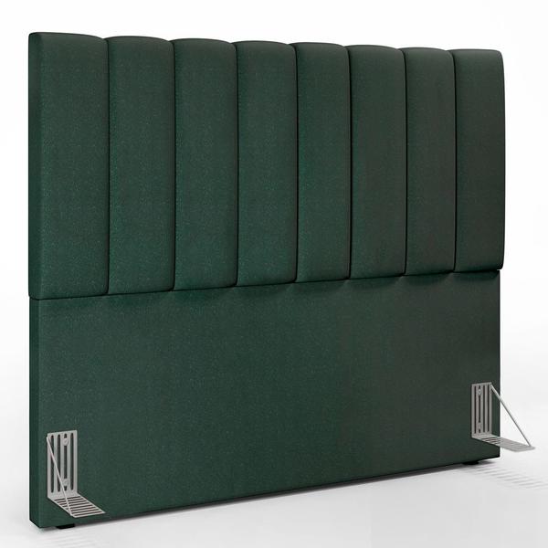 Imagem de Kit Cabeceira Cama Box Casal 140 Cm Calçadeira Recamier Baú Dália W01 Linho Verde Musgo - Lyam Decor