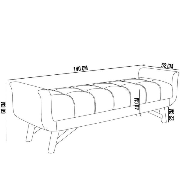 Imagem de Kit Cabeceira Cama Box Casal 140 cm Paris com Puff Recamier Itália Linho Cinza - Lyam Decor