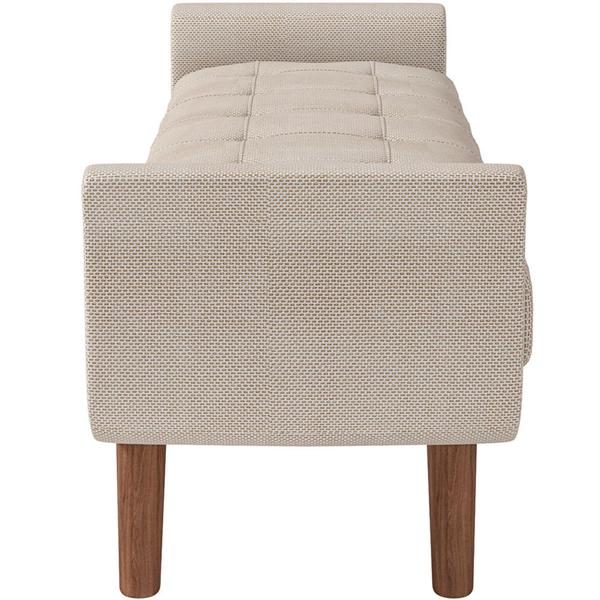 Imagem de Kit Cabeceira Cama Box Casal 140 cm Paris com Puff Recamier Itália Linho Creme - Lyam Decor