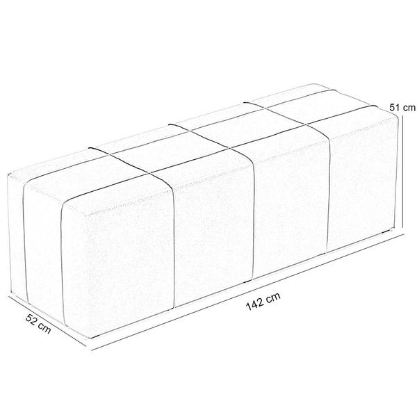 Imagem de Kit Cabeceira Cama Box Casal 140cm com Calçadeira Roma W01 Linho Bege Escuro - Lyam