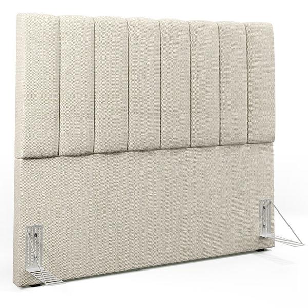 Imagem de Kit Cabeceira Cama Box Casal 140cm E Calçadeira Recamier Baú Dália W01 Linho Champagne - Lyam Decor