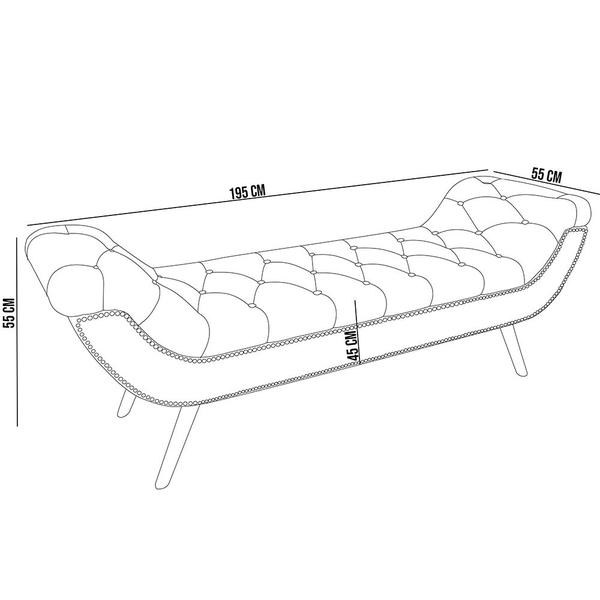 Imagem de Kit Cabeceira Cama Box Casal 195 cm Madrid com Puff Recamier Santorini P05 Bouclê Preto - Lyam Decor