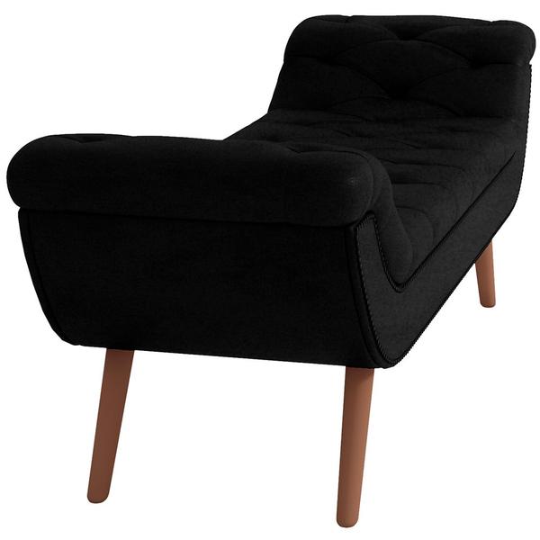 Imagem de Kit Cabeceira Cama Box Casal 195 cm Madrid com Puff Recamier Santorini P05 material sintético Preto - Lyam Decor