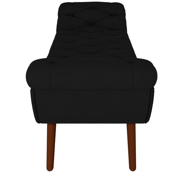 Kit Cabeceira Cama Box Casal 195 cm Madrid com Puff Recamier Santorini Veludo Preto - Lyam Decor Imagem de Kit Cabeceira Cama Box Casal 195 cm Madrid com Puff Recamier Santorini Veludo Preto - Lyam Decor