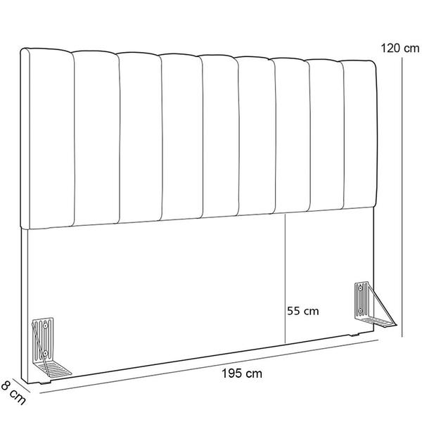 Imagem de Kit Cabeceira Cama Box Casal King 195cm com Calçadeira Baú Dália W01 Linho Cinza Escuro - Lyam