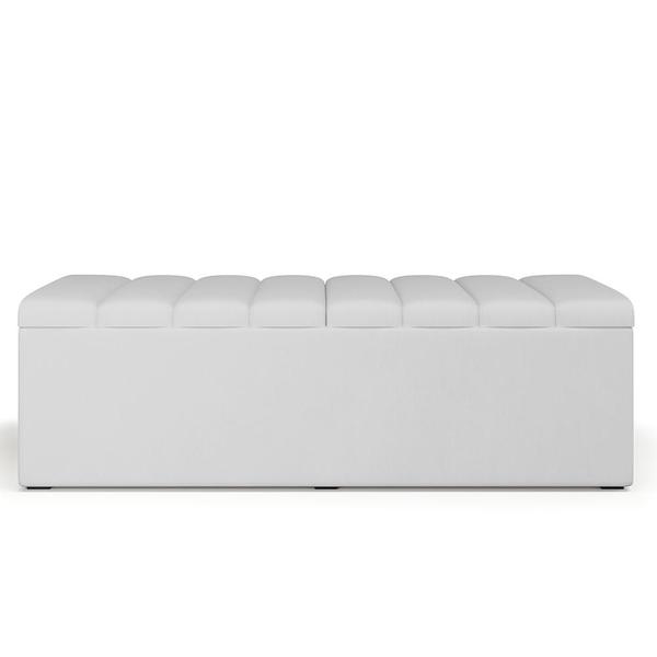 Imagem de Kit Cabeceira Cama Box Casal Queen 160cm Com Calçadeira Baú Dália W01 Facto Branco - Lyam Decor