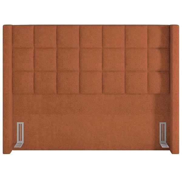 Imagem de Kit Cabeceira Cama Box Paris 140 cm com Puff Recamier Itália P05 Bouclê Terracota - Lyam Decor